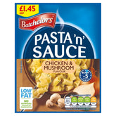 Try Batchelors Pasta n Sauce Chicken & Mushroom Flavour 99g—a quick, low-fat meal. Check pack for price and nutrition info.